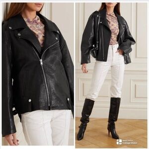Isabel Marant's Bacem lamb leather jacket black NWT